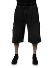Dolce & Gabbana Black Cotton Cargo Denim Men Bermuda Shorts