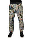 Dolce & Gabbana Beige Blue Floral Cotton Men Denim Jeans