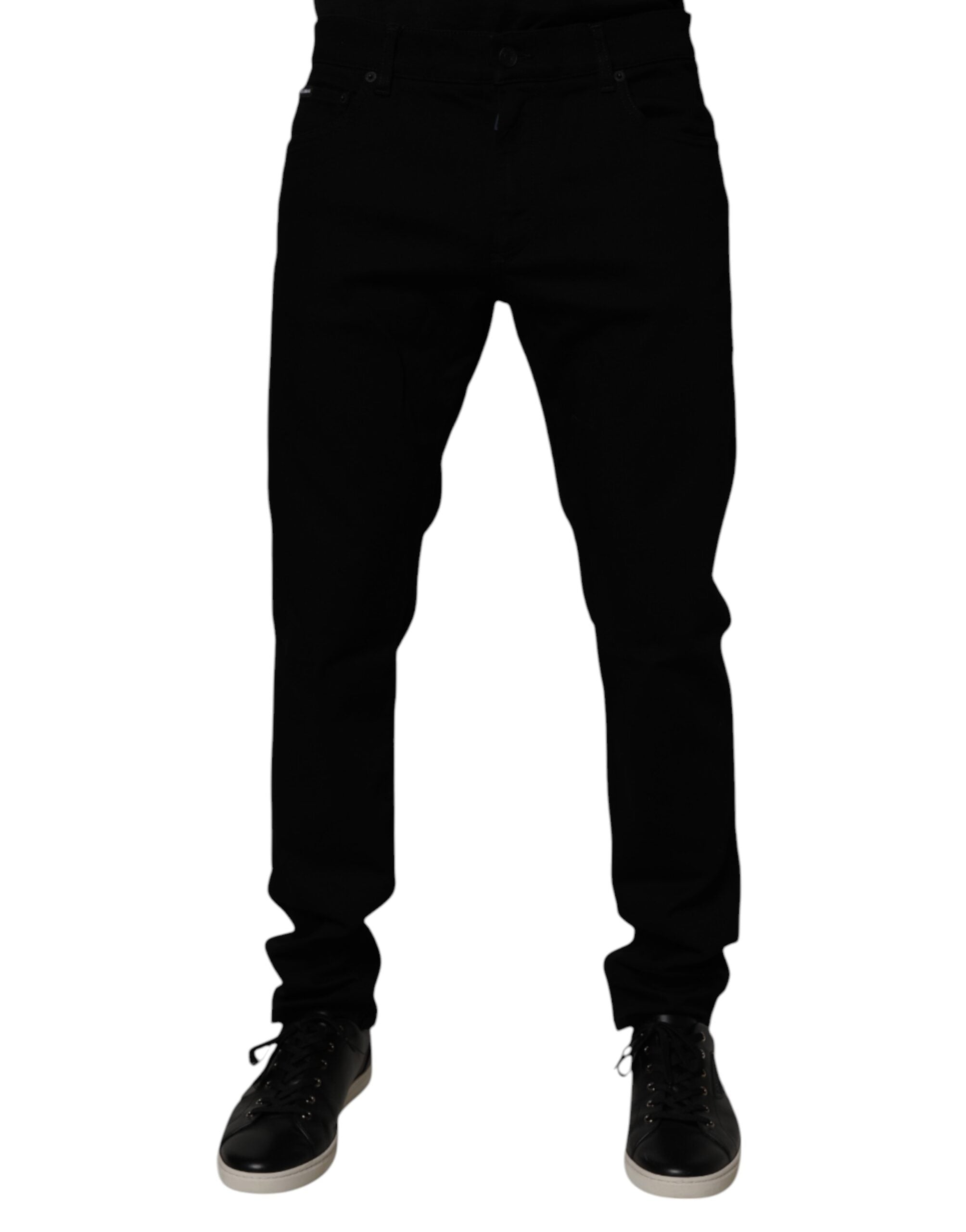Dolce & Gabbana Black Cotton Stretch Slim Fit Men Denim Jeans
