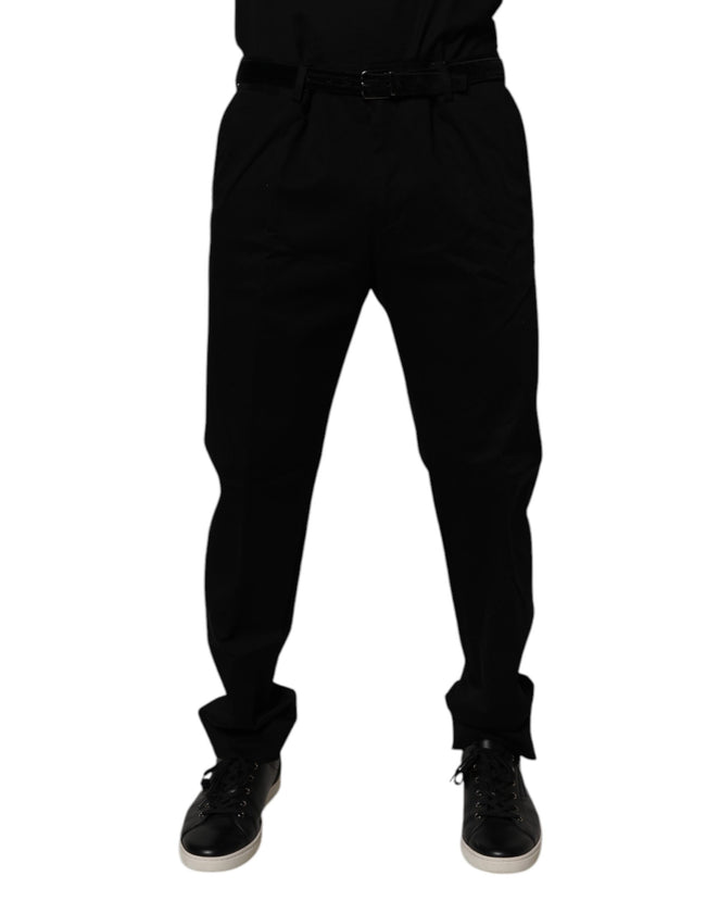 Dolce & Gabbana Black Cotton Men Skinny Dress Formal Pants