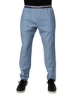 Dolce & Gabbana Blue Cotton Stretch Chino Pants