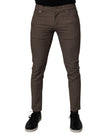 Dolce & Gabbana Brown Cotton Stretch Chino Pants