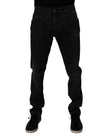 Dolce & Gabbana Black Cotton Stretch Slim Fit Men Denim Jeans
