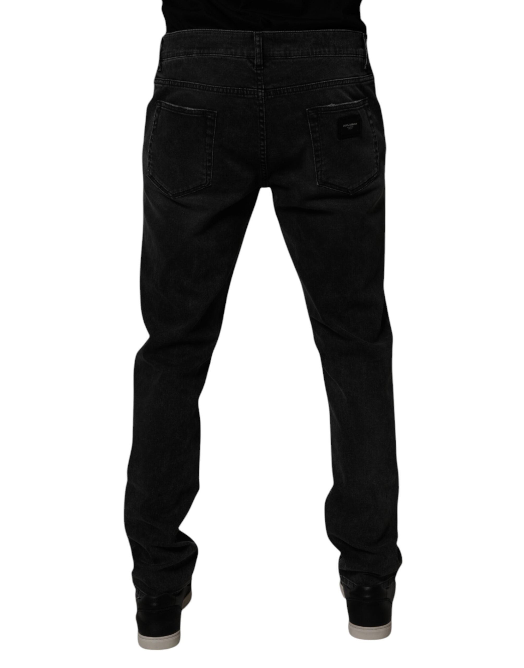 Dolce & Gabbana Black Cotton Stretch Slim Fit Men Denim Jeans