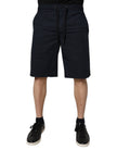 Dolce & Gabbana Dark Blue Cotton Bermuda Sweatshorts Shorts
