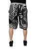 Dolce & Gabbana Black White Bandana Silk Men Bermuda Shorts