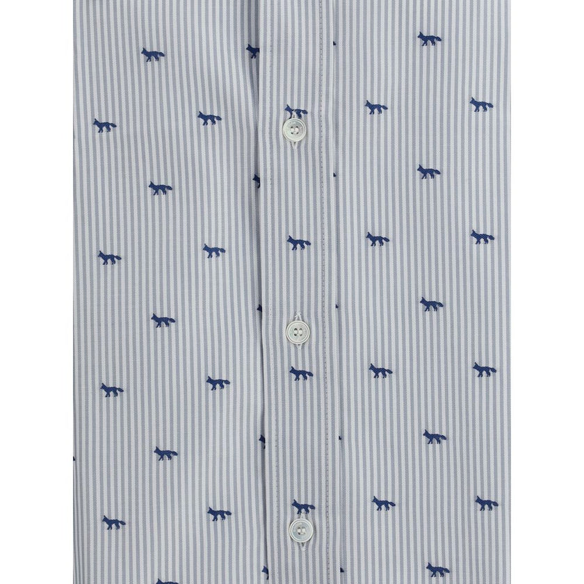 Maison Kitsuné Striped shirt with iconic fox
