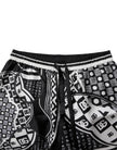 Dolce & Gabbana Black White Bandana Silk Men Bermuda Shorts