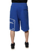 Dolce & Gabbana Blue Logo Cotton Bermuda Sweatshorts Shorts