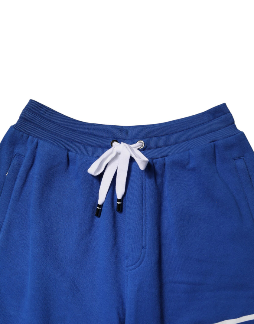 Dolce & Gabbana Blue Logo Cotton Bermuda Sweatshorts Shorts