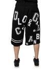 Dolce & Gabbana Black Logo Cotton Bermuda Sweatshorts Shorts