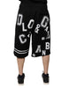 Dolce & Gabbana Black Logo Cotton Bermuda Sweatshorts Shorts