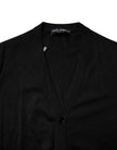 Dolce & Gabbana Black Cashmere Button Down Cardigan Sweater
