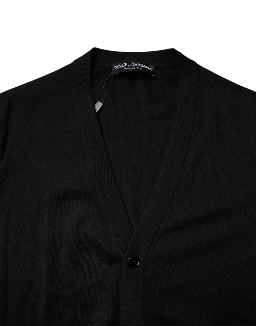 Dolce & Gabbana Black Cashmere Button Down Cardigan Sweater