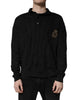 Dolce & Gabbana Black Heraldic Silk Buttoned Pullover Sweater