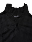 Dolce & Gabbana Black Heraldic Silk Buttoned Pullover Sweater