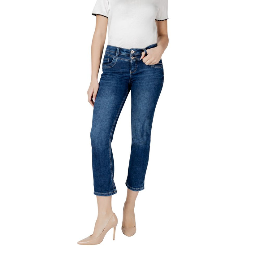 Street One Blue Cotton Jeans & Pant