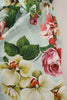Dolce & Gabbana Green Floral Short Sleeves Cotton V-neck Dress
