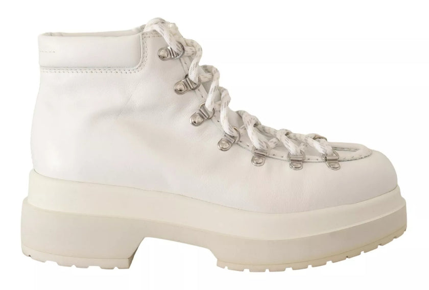 MM6 Maison Margiela White Leather Lace Up Sneakers Shoes