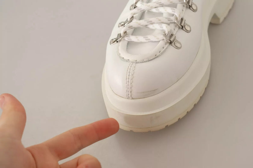 MM6 Maison Margiela White Leather Lace Up Sneakers Shoes