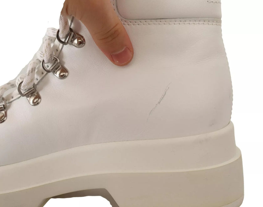 MM6 Maison Margiela White Leather Lace Up Sneakers Shoes