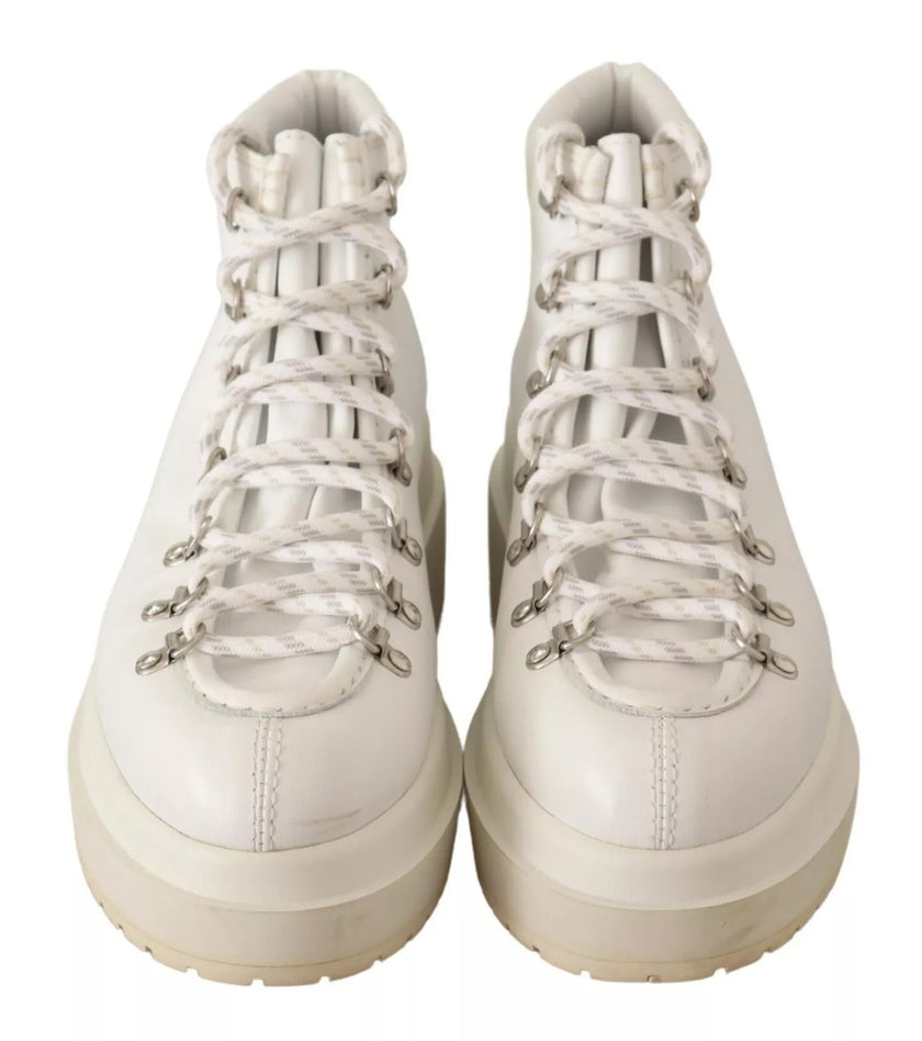 MM6 Maison Margiela White Leather Lace Up Sneakers Shoes