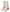 GCDS White Leather Fabric Red Logo Heel Ankle Boots Shoes