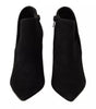 Steve Madden Black Suede Leather Stiletto Heels Boots Shoes