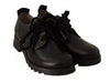 FLY LONDON Black Leather Low Top Lace Up Women Oxford Shoes