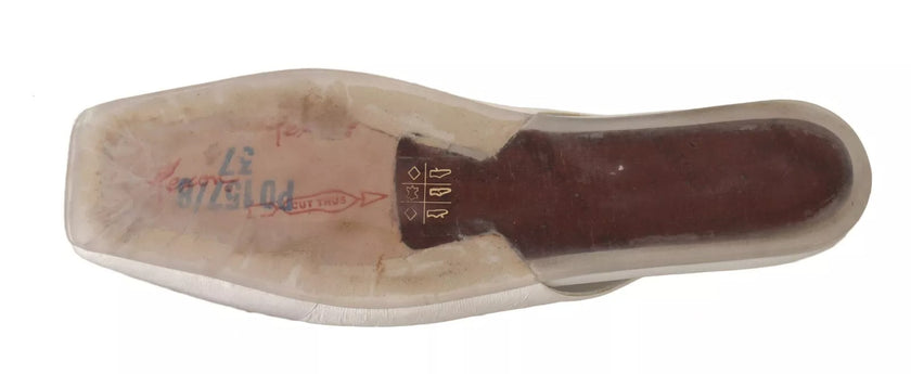 Maison Margiela White Leather Slingback Slip On Flats Shoes