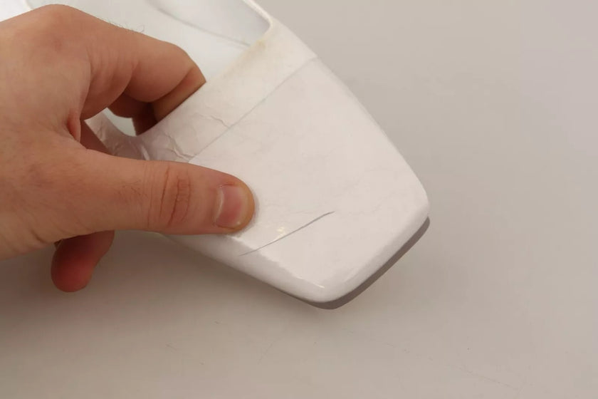 Maison Margiela White Leather Slingback Slip On Flats Shoes