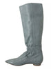 Valentino Blue Leather Elastic Flats Pull On Knee High Boots Shoes
