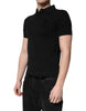 Dolce & Gabbana Black Cotton DG Logo Collared Polo T-shirt