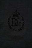 Dolce & Gabbana Black Cotton DG Logo Collared Polo T-shirt