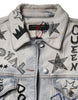 Dolce & Gabbana Light Blue Graffiti Button Down Denim Jacket