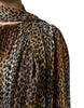 Dolce & Gabbana Brown Leopard Print Scarf Collared Chiffon Dress