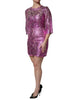 Dolce & Gabbana Metallic Fuchsia Floral Sheath Mini Dress