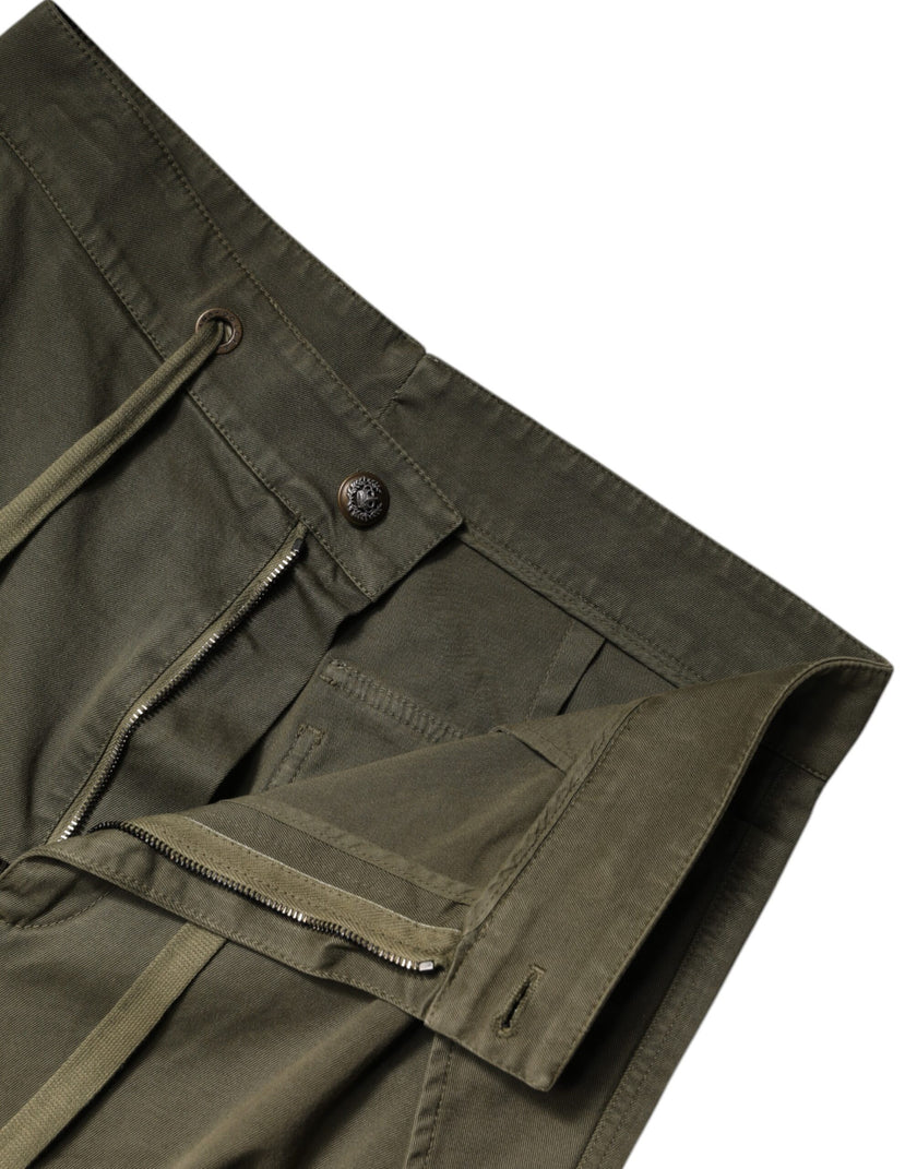 Dolce & Gabbana Army Green High Waist Cargo Pants