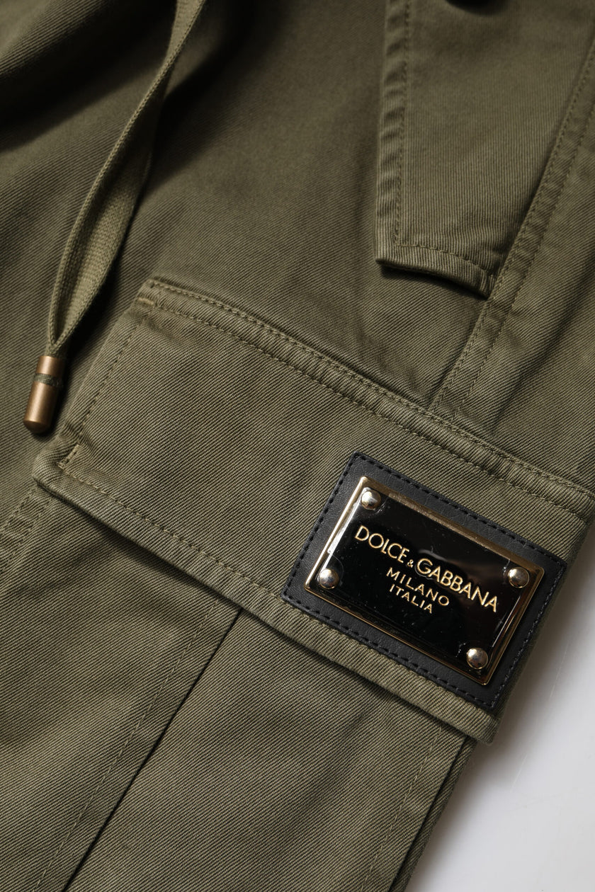 Dolce & Gabbana Army Green High Waist Cargo Pants