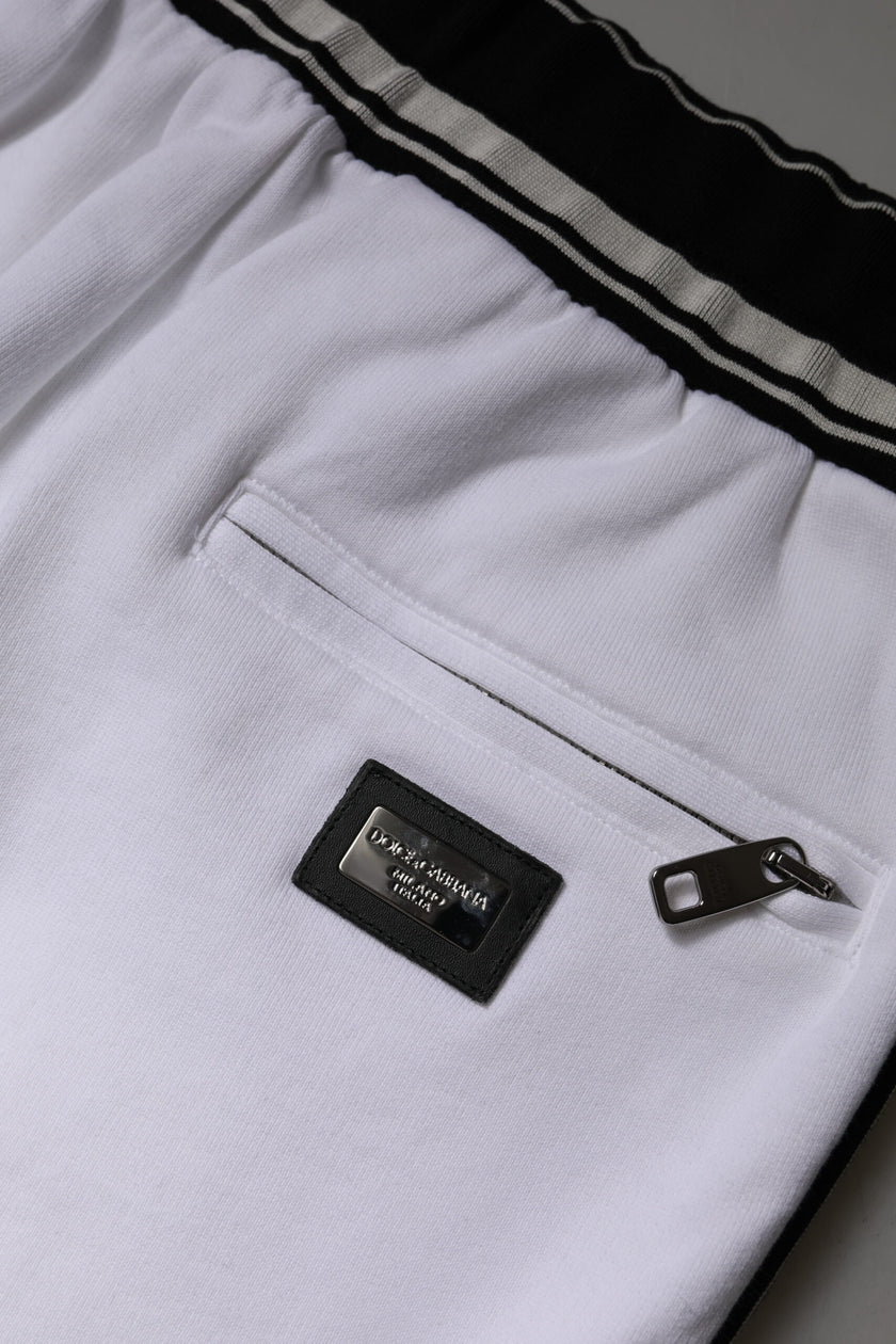 Dolce & Gabbana White Cotton Stretch Jogger Sweatpants Pants