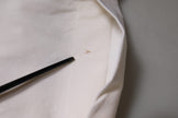 Dolce & Gabbana White Wool Mid Waist Wide Leg Pants