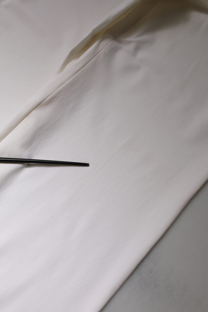 Dolce & Gabbana White Wool Mid Waist Wide Leg Pants