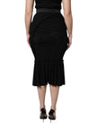 Dolce & Gabbana Black Mermaid Cut High Waist Midi Skirt
