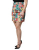 Dolce & Gabbana Multicolor Floral Lace High Waist Mini Skirt