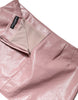 Dolce & Gabbana Glossy Pink Cotton High Waist Mini Skirt