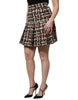 Dolce & Gabbana Multicolor High Waist Tartan Tweed Mini Skirt