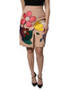 Dolce & Gabbana Beige Floral High Waist Pencil Cut Skirt