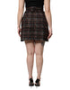 Dolce & Gabbana Multicolor High Waist Tartan Tweed Pencil Cut Skirt