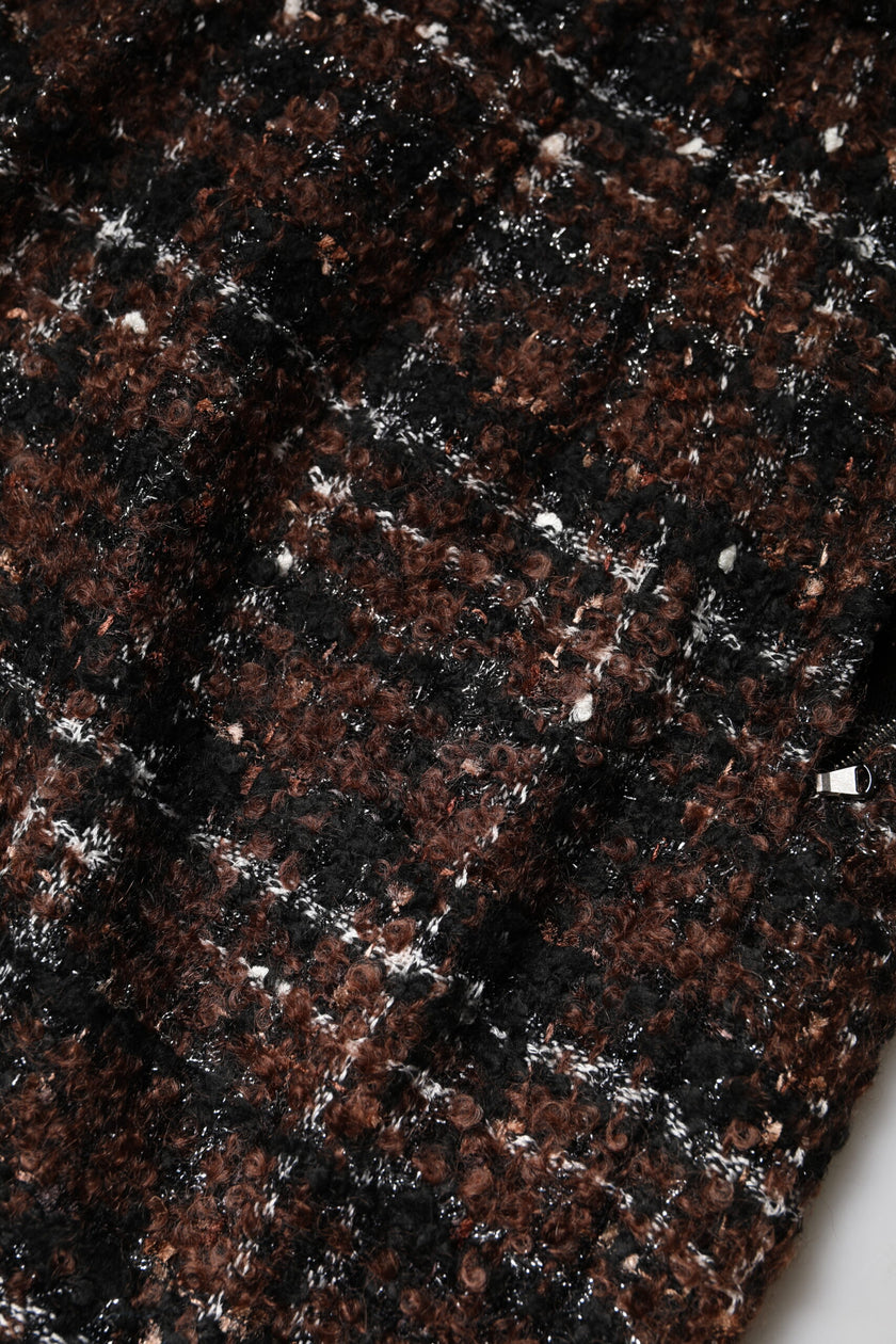 Dolce & Gabbana Multicolor High Waist Tartan Tweed Pencil Cut Skirt