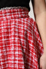 Dolce & Gabbana Red White High Waist A-line Above Knee Skirt